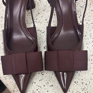 Zara Slingback Heels with Bow